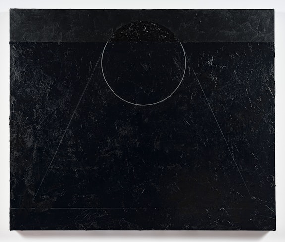 Torkwase Dyson,<em> Space as Form: Movement 1 (Bird and Lava)</em>, 2020. Acrylic on canvas 40 1/4 x 48 inches. © Torkwase Dyson. Courtesy Pace Gallery. Photo: Kris Graves.
