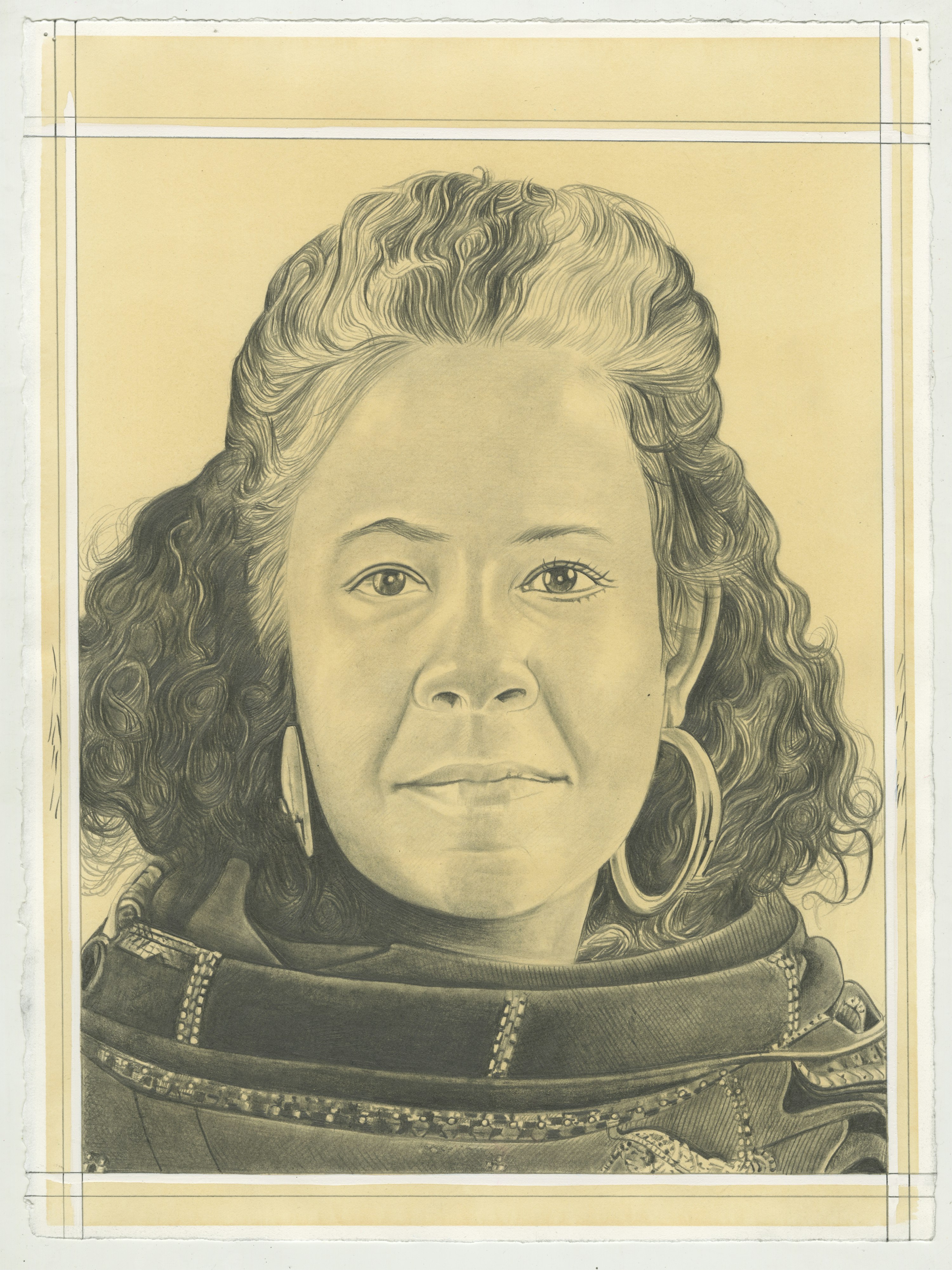 Portrait of Torkwase Dyson, pencil on paper by Phong H. Bui.