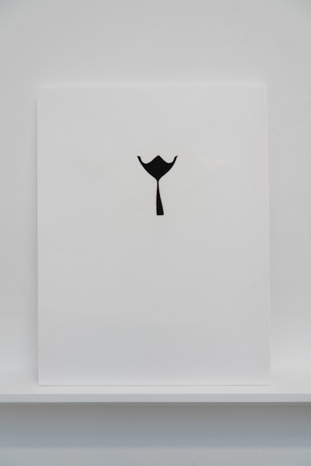 Léonie Guyer,<em> Untitled, no. 107</em>, 2019. Oil on incised marble, 24 x 18 7/8 inches. Photo: Graham Holoch.