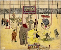 C.T. McClusky, <em>Untitled</em>, ca. late 1940s-mid 1950s. Mixed media and collage on cardboard, 12 x 15 inches. Courtesy Ricco/Maresca Gallery.