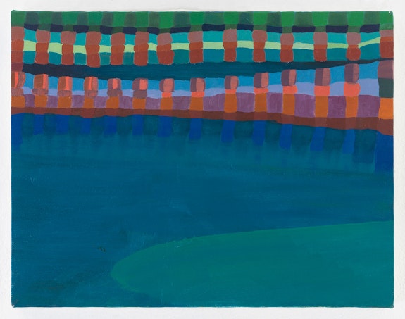 Ficre Ghebreyesus, <em>Gate to the Blue</em>, c.2002-07. Acrylic on canvas, 11 x 14 inches. © The Estate of Ficre Ghebreyesus. Courtesy Galerie Lelong & Co., New York.