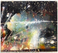 Baris Gokturk, <em>The Field</em>, 2020. Image transfer, ink, acrylic and oil on linen, 80 x 90 inches. Courtesy the artist and Helena Anrather, New York.