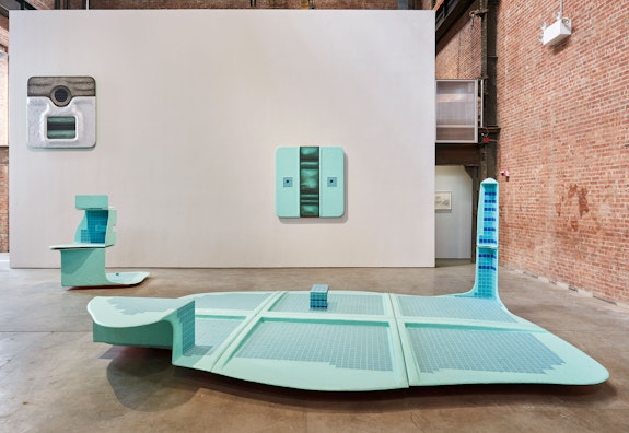 Installation view: <em>Tishan Hsu: Liquid Circuit</em>, SculptureCenter, New York, 2020. Photo: Kyle Knodell.
