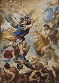 Luca Giordano, <em>Michael the Archangel Driving Out the Rebellious Angels</em>,<em> </em>1657<em>.</em> Courtesy Museo di Capodimonte, Naples.