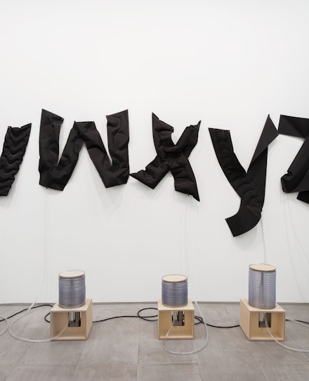 Antoine Catala, <em>alphabet</em> (detail), 2020. TPU-Polyester, vinyl tubing and ventilator pumps, dimensions variable. Courtesy the artist and 47 Canal, New York. Photo: Joerg Lohse.