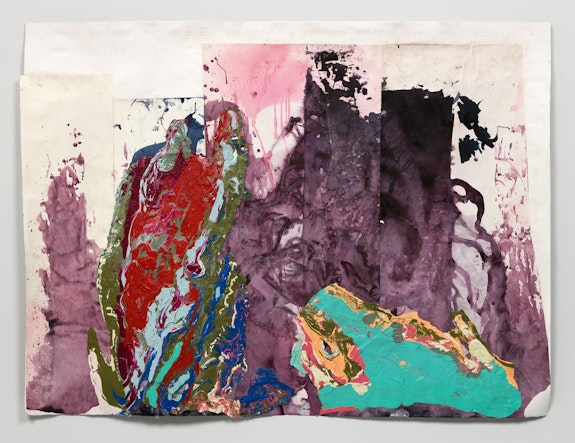 Rodney McMillian, <em>Inside the 1st President’s mouth</em>, 2020. Acrylic, ink, latex and vinyl on paper mounted on canvas, 51 1/2 x 70 inches. Courtesy the artist and Vielmetter, Los Angeles. Photo: Brica Wilcox.