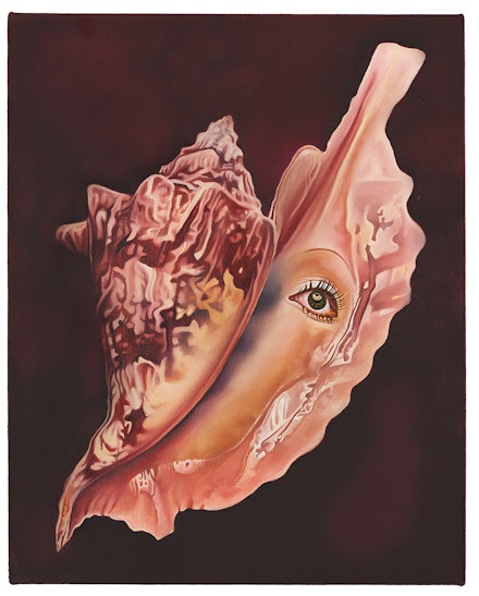Ariana Papademetropoulos, <em>Death of a Mermaid</em>, 2020. Oil on canvas, 20 x 16 inches. © Ariana Papademetropoulos; Courtesy the artist and Vito Schnabel Gallery.