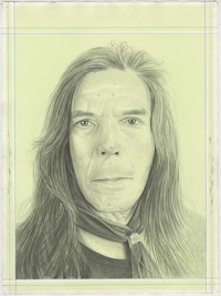 Portrait of Brad Kahlhamer, pencil on paper by Phong H. Bui. 