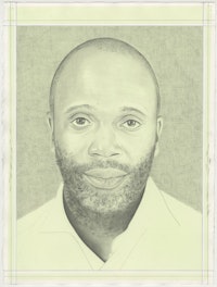 Portrait of Theaster Gates, pencil on paper by Phong Bui.