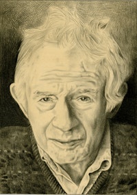 Portrait of Norman Mailer, pencil on paper by Phong Bui.