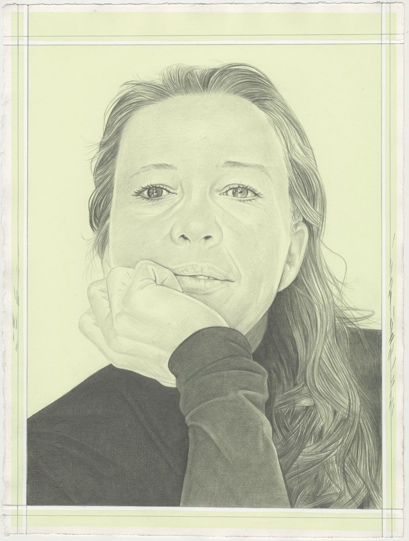 Portrait of Jenny Saville, pencil on paper by Phong H. Bui.