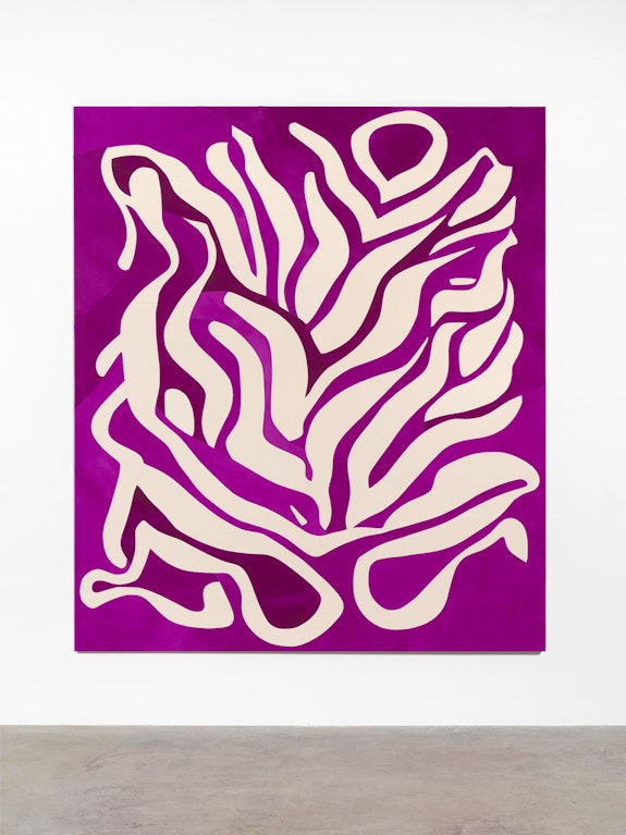 Sarah Crowner, <em>Medusa</em>, 2020. Acrylic on canvas, sewn. 120 x 104 inches. Courtesy the artist and Casey Kaplan, New York.