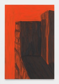Martha Diamond, <em>Orange Light</em>, 1983. Oil on linen, 84 x 56 inches. Courtesy Magenta Plains.