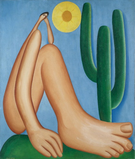 Tarsila do Amaral, <em>Abaporu</em>, 1928. Oil on canvas, 33 1/2 x 28 3/4 inches. Museo de Arte Latinoamericano de Buenos Aires (MALBA). Image courtesy Tarsila do Amaral Licenciamentos.