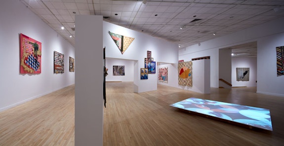 Installation view: <em>Sanford Biggers: Codeswitch</em>, The Bronx Museum of the Arts, 2020. Photo: Argenis Apolinario. Courtesy Bronx Museum of the Arts.
