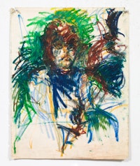 Joyce Pensato, <em>Untitled</em>, ca. 1980. Oil and pastel on paper, 24 3/4 x 19 1/4 inches. Courtesy The Joyce Pensato Estate and Petzel, New York.