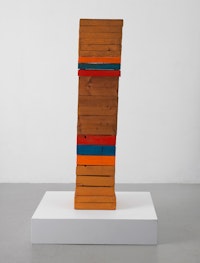 Mildred Thompson, <em>Stele</em>, ca. 1963. Acrylic on found wood, 38 x 7 3/4 x 8 1/2 inches. © Estate of Mildred Thompson. Courtesy Galerie Lelong & Co., New York.