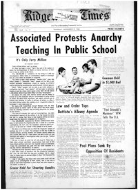 A typical 1968 front page announcing a taxpayer group protesting against 'Anarchy teaching in schools