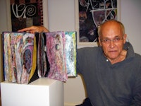 Marty at his exhibition at Windsor Whip Works Art Center in Windsor, NY, 2007. Photo: Eileen Mislove.