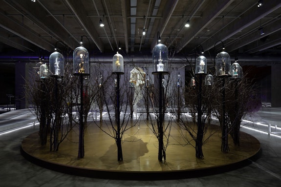 Installation view: <em>Assuming Distance: Speculations, Fakes, and Predictions in the Age of the Coronacene</em>, Garage Museum of Contemporary Art, Moscow, 2021. Photo: Ivan Erofeev. © Garage Museum of Contemporary Art.