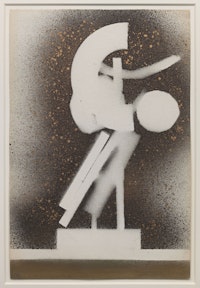 David Smith, <em>Untitled (Arc)</em>, 1959–60. Spray enamel on paper, 17 1/4 x 11 1/2 inches. The Estate of David Smith. Photo: Genevieve Hanson. © 2021 The Estate of David Smith / Licensed by VAGA at Artists Rights Society (ARS), NY.