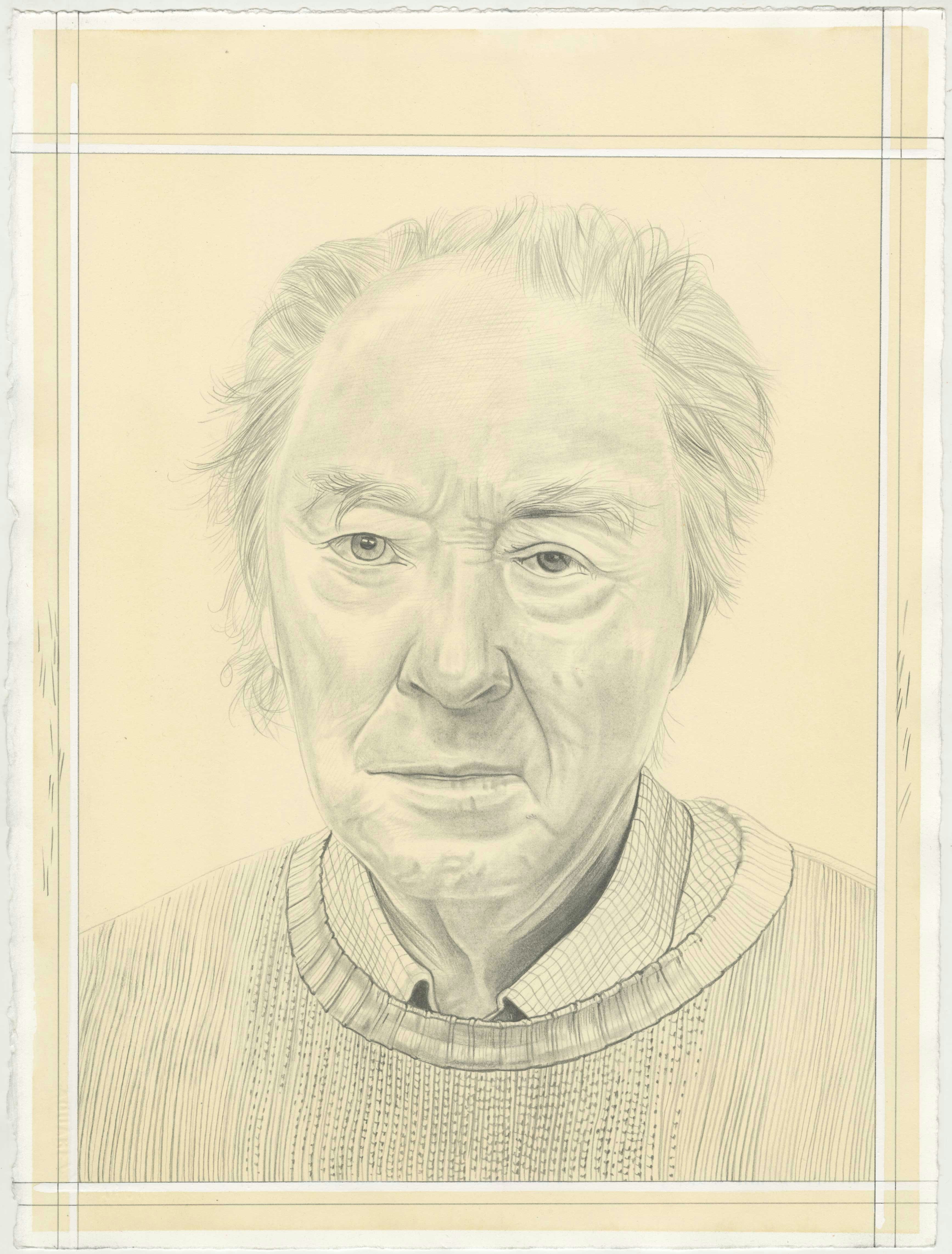 Portrait of Michael Snow, pencil on paper by Phong H. Bui.