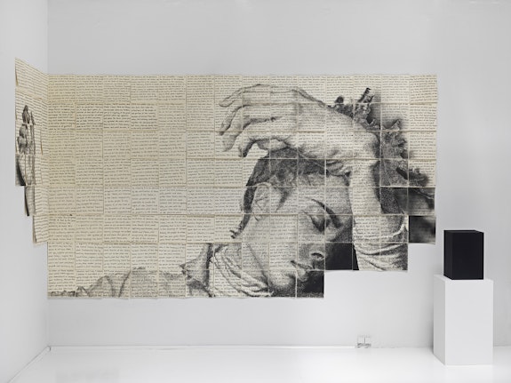 Kenturah Davis, <em>Study of Entaglements</em>, 2019. Kozo paper, ink, china marker, aerosol paint, 100 x 200 inches. Courtesy the Cornell Museum of Fine Art at Rollins College. Photo: Cooper Dodds and Genevieve Hanson.
