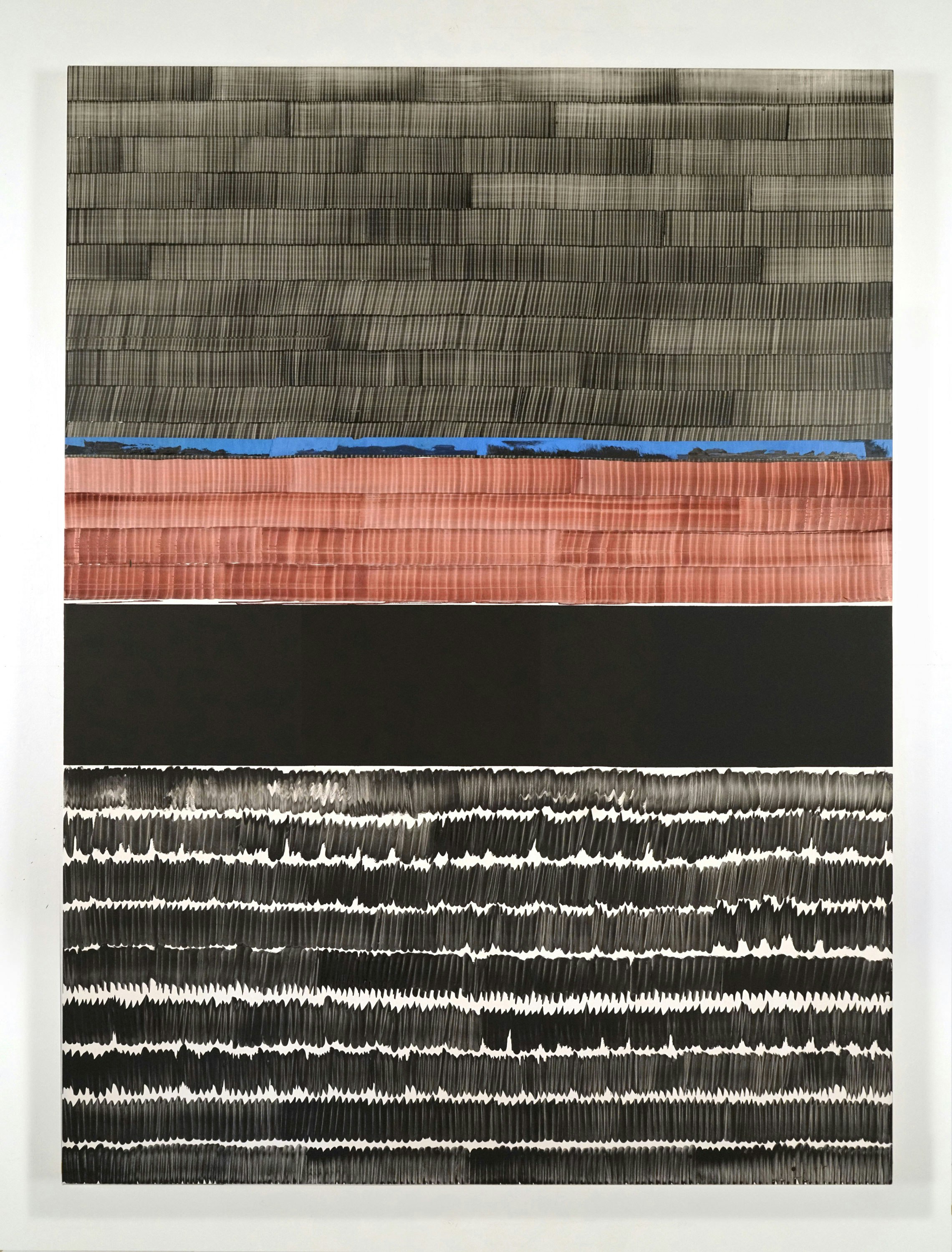 Juan Uslé, <em>Soñé que revelabas (Bravo)</em>, 2020. Vinyl dispersion and dry pigment on canvas 120 x 89 3/4 inches. © Juan Uslé. Courtesy Galerie Lelong & Co.