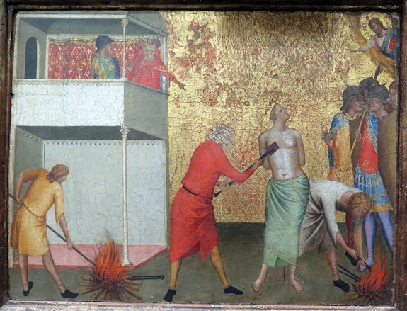 Bernardo Daddi, <em>St. Reparata Tortured with Red-hot Irons</em>, c. 1340, tempera on panel. Metropolitan Museum of Art, New York. 