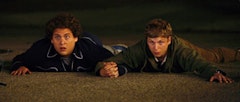 <i>Superbad</i>'s Jonah Hill and Michael Cera. Photo courtesy of Columbia Pictures.