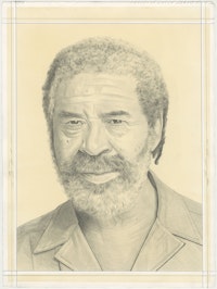McArthur Binion, pencil on paper by Phong H. Bui. Based on a photo by Pasquate Abbattista. 
