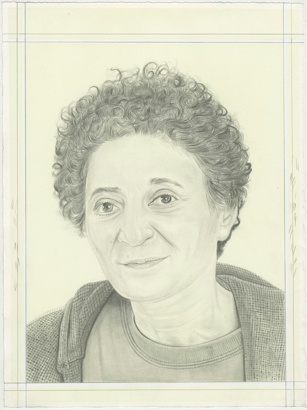 Portrait of Ghada Amer, pencil on paper by Phong H. Bui.