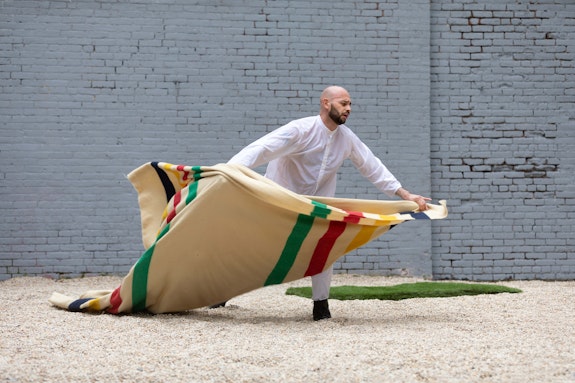 Christopher “Unpezverde” Núñez, performance still from FCA Emergency Grants-supported <em>A Garden in the Shape of Dreams</em> in New Dance Alliance’s Performance Mix 35, at Movement Research, New York, 2021. Photo by Kathryn Butler Photography.