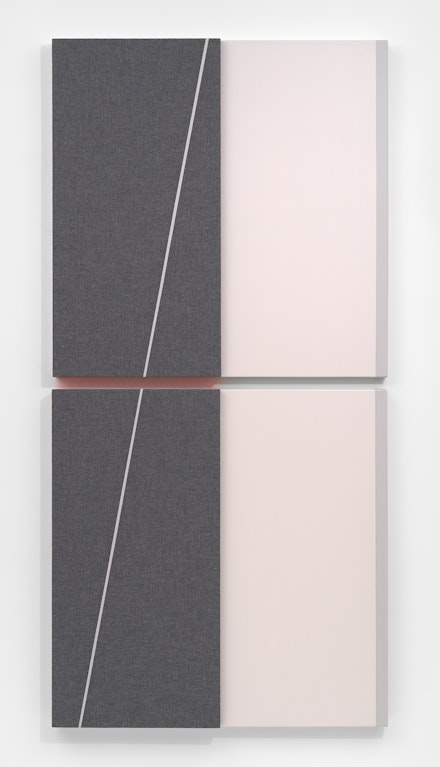 Jennie C. Jones, <em>Fractured Extension</em>, 2021. Acoustic panel and acrylic on canvas in two parts, 48 x 48 x 3 inches each. Courtesy Alexander Gray Associates.