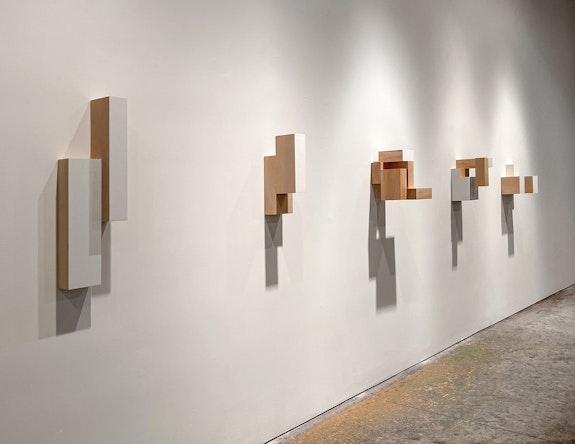 Installation view: <em>Michael Gitlin: Compressions (2017-2021)</em>, Sean Scully Studio, New York, 2021. 