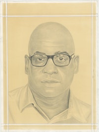 Portrait of Glenn Ligon, pencil on paper by Phong H. Bui.