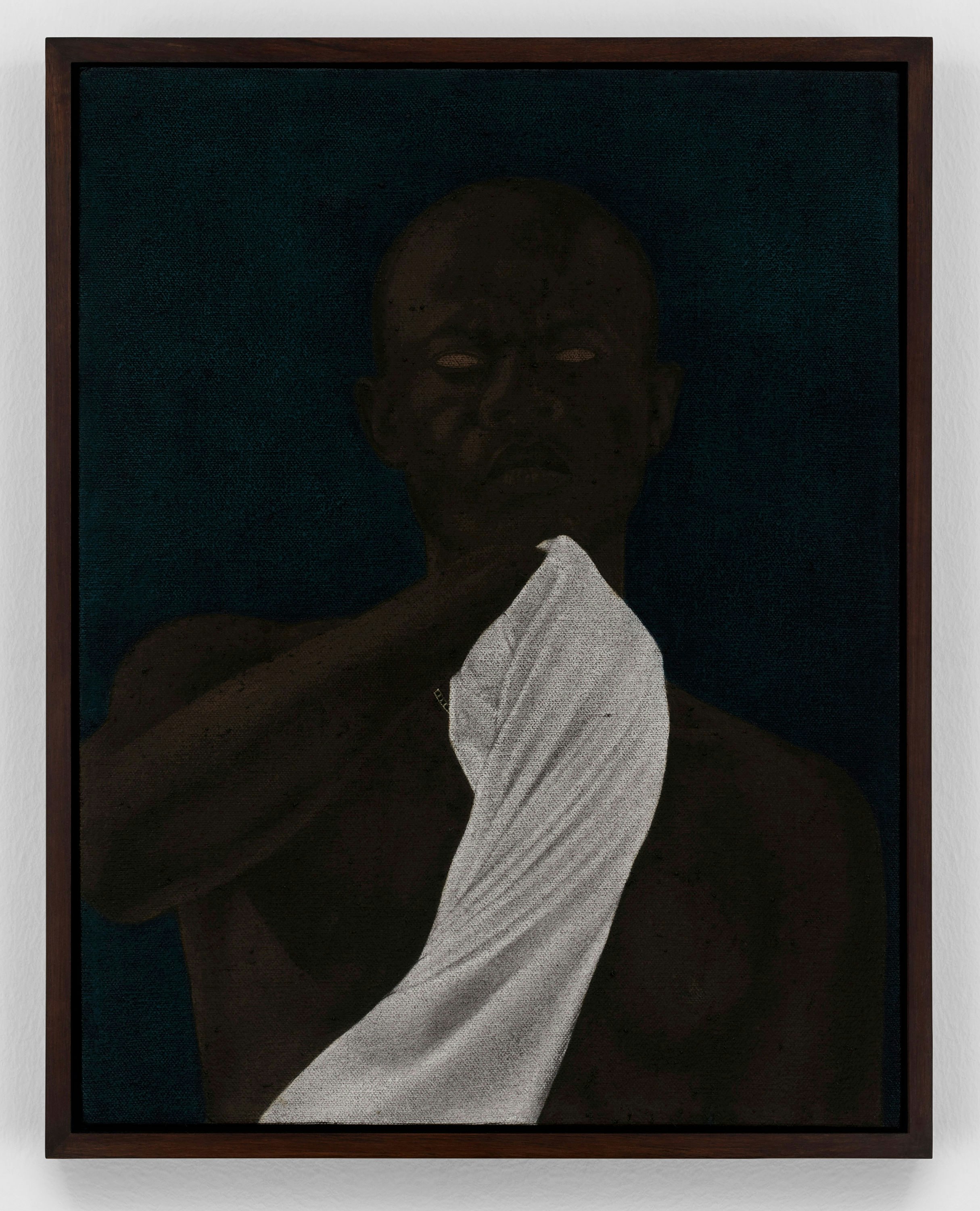 Cinga Samson, <em>Lincede 4, </em>2021. Oil on canvas, 17 3/4 x 13 3/4 inches. Courtesy FLAG Art Foundation, New York.