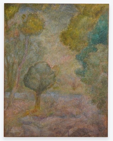 Eric Holzman, <em>The Little Tree</em>, 2022. Oil on canvas, 44 x 35 inches. Courtesy Equity Gallery, New York.