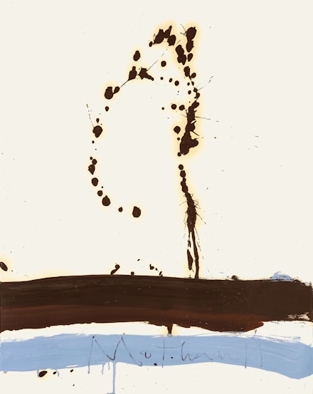 Robert Motherwell, <em>Beside the Sea No. 5</em>, 1962. Oil on paper. 29 x 23 inches. Smith College Museum of Art, Northampton, Mass. Purchased with the gift of Bonnie Johnson Sacerdote, class of 1964, and Louisa Stude Sarofim, class of 1958, and the Dedalus Foundation. © 2021 Dedalus Foundation, Inc./Artists Rights Society (ARS), NY.