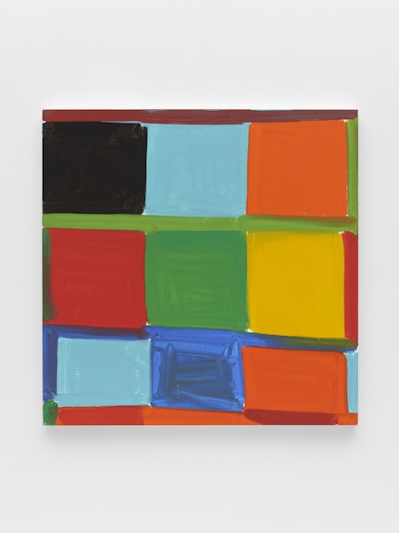 Stanley Whitney, <em>Stay Song 98</em>, 2021. Oil on linen, 40 x 40 inches. Courtesy Lisson Gallery. 