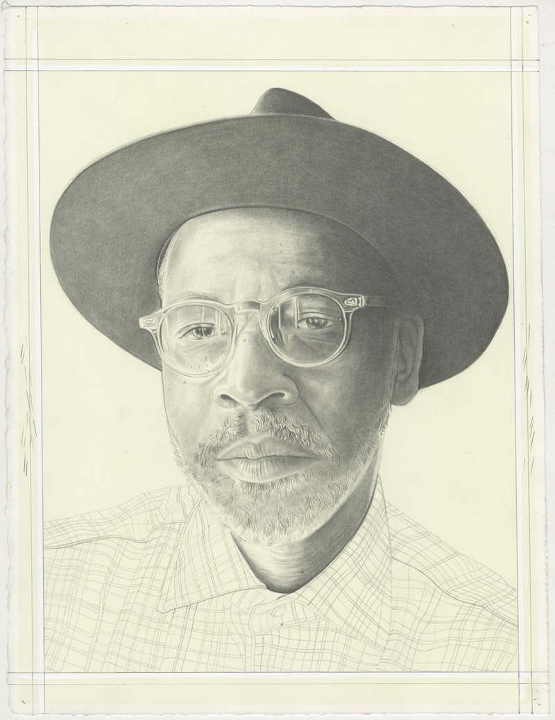 Portrait of Radcliffe Bailey, pencil on Paper by Phong H. Bui.