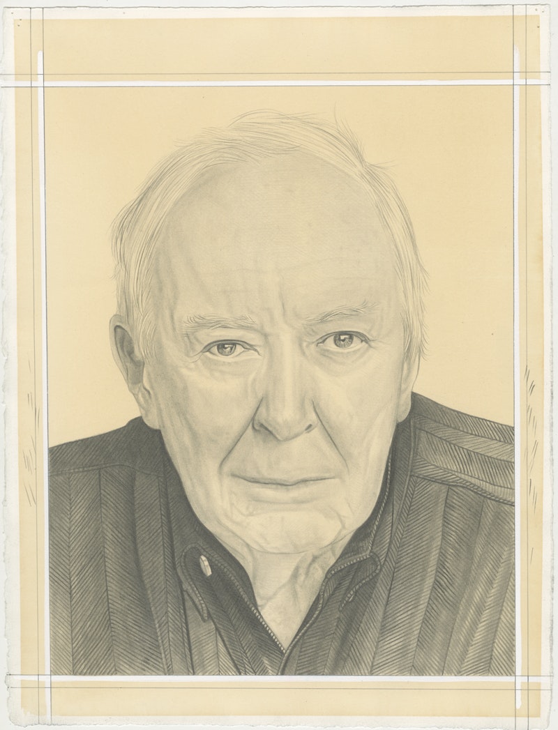 Portrait of Jasper Johns, pencil on paper by Phong H. Bui.