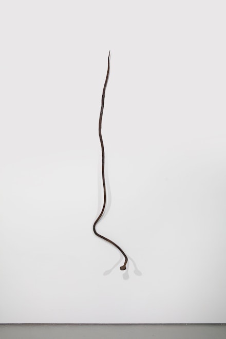 Radcliffe Bailey, <em>King Snake</em>, 2021. Steel, 66 x 11 x 7 1/2 inches. © Radcliffe Bailey. Courtesy the artist and Jack Shainman Gallery, New York. 