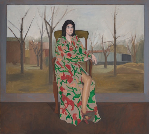 Larry Day, <em>Partial Portrait</em>, 1976–77. Oil on canvas, 54 x 60 in. Courtesy the Woodmere Art Museum.