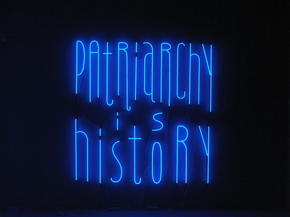 Yael Bartana, Patriarchy is History, 2019. Neon, 78 1/8 x 72 15/16 inches. Courtesy the artist, Annet Gelink Gallery and Sommer Contemporary Art, Tel Aviv. Photo: Tom Haartsen.