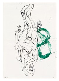 Georg Baselitz, <em>Ohne Titel</em>, 2020. Ink and gouache on paper, 97 3/4 x 69 1/2 inches. © Georg Baselitz. Courtesy the artist and Anton Kern Gallery, New York.