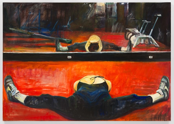 Joan Semmel,<em> Abeyance</em>, 1986. Oil on canvas, 68 x 96 in (172.72 x 243.84 cm). Courtesy Alexander Gray Associates, New York © 2022 Joan Semmel / Artists Rights Society (ARS), New York.