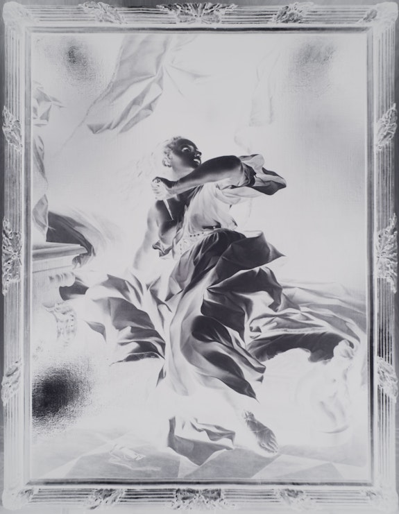 Vera Lutter,<em> Ludovico Mazzanti, The Death of Lucretia, c. 1730: February 10 - March 16, 2017</em>, 2017. Unique gelatin silver print, 72 1/8 x 56 inches. © Vera Lutter. Courtesy Gagosian.