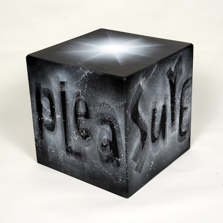Judith Braun, <em>Pleasure Cube</em>, 2021. Acrylic and latex paint on wood, 16 x 16 x 16 inches. Courtesy the artist.
