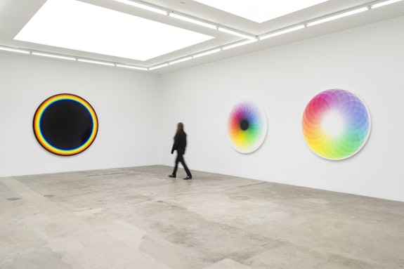 Installation view: <em>Olafur Eliasson: Your light spectrum</em>, Tanya Bonakdar Gallery, Los Angeles, 2022. Courtesy the artist and Tanya Bonakdar Gallery, New York / Los Angeles. Photo: Jeff McLane.